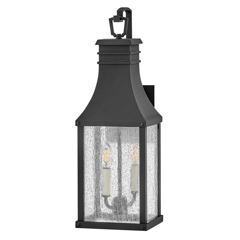 Trevett Black 58.4cm H Clear Glass Outdoor Wall Lantern