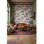 Papier peint floral fleurs blanches décorations murales amovibles or