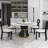 8 Seat Modern Round Sintered Stone Dining Table With Rotating Tray,modern Key-shaped Dining Chairs-1595417181