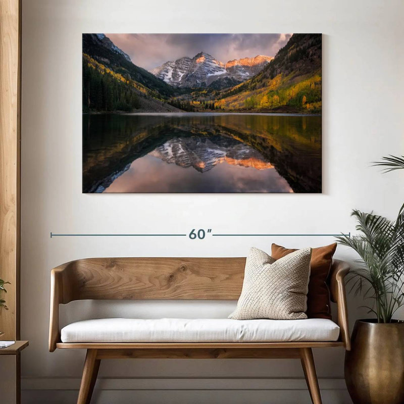 Paysage de montagne Alvord Maroon Bells, H 32 po x l 48 po