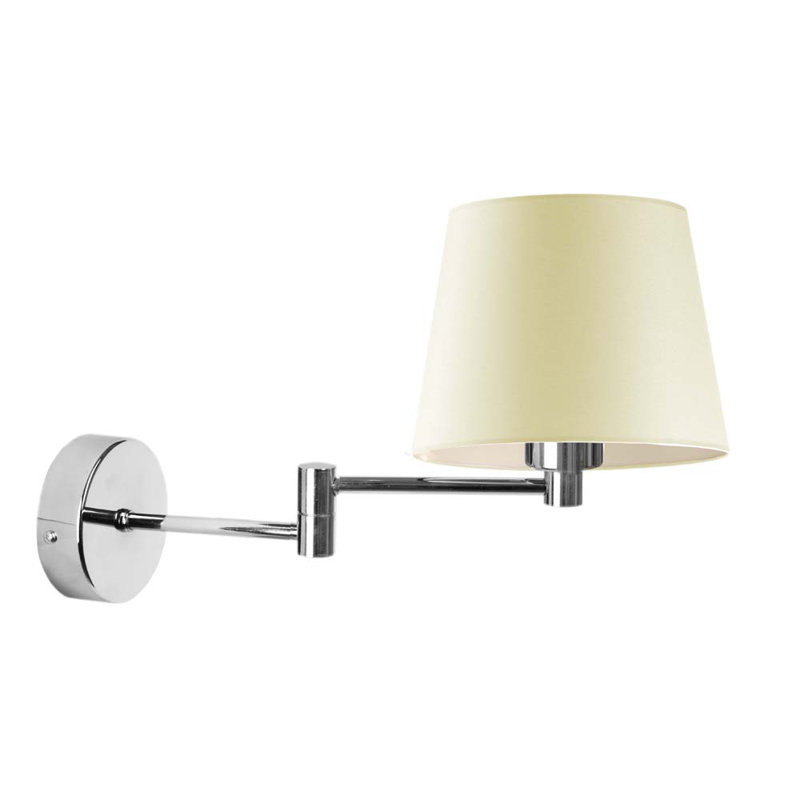Ayannia Steel Armed Sconce, Chrome, Ecru
