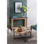 Table basse ronde en bois de 81 cm x 46 cm avec pattes en métal