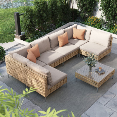 7 Piece Sectional Seating Group With Cushions