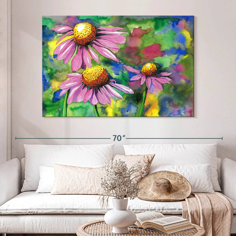 Harnek Vivid Coneflowers, H 34 po x l 51 po