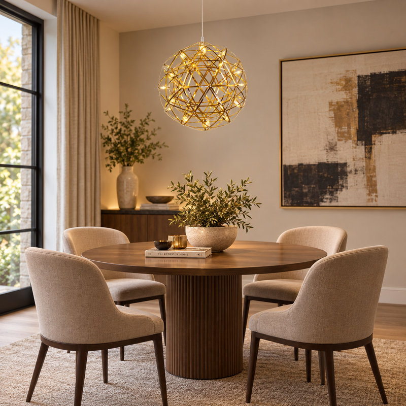 Menges 42-Light LED Modern Globe Chandelier, 12" H x 12" W x 12" D