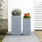 13.5" W x 27.5" H Large Concrete Rectangular Flower Planter Indoor Outdoor Plant Pot with Drainage Holes, Slate Gray-839083301-839248270