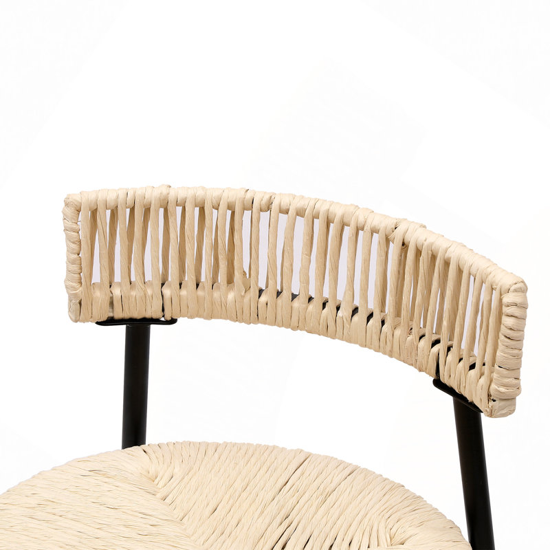 Ensemble de 2 tabourets de comptoir, tabourets de bar en corde de papier tissés à la main Boho