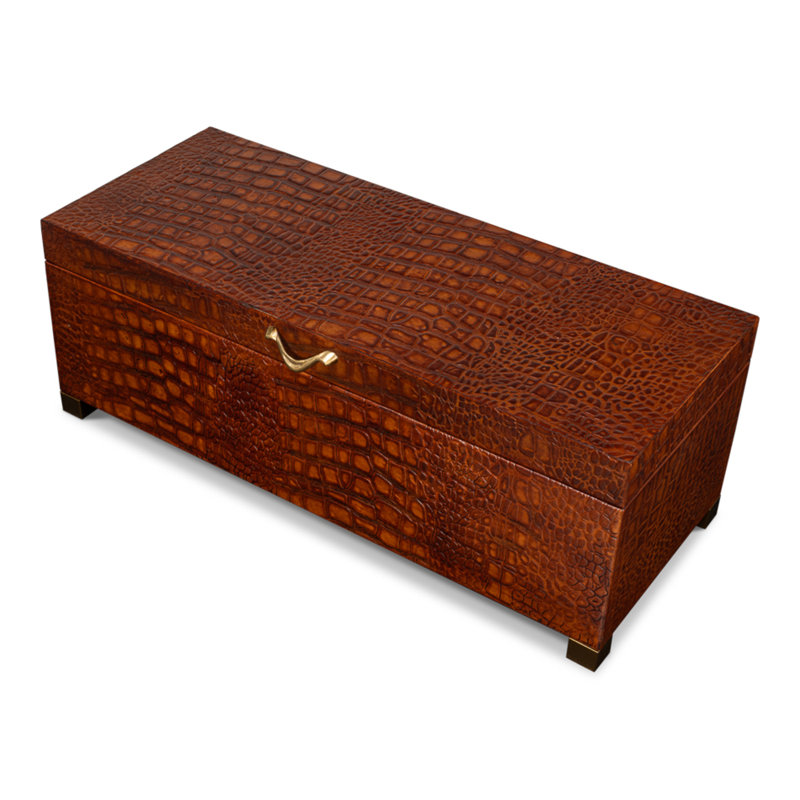 Shagreen Handmade Decorative Trunk, Brown