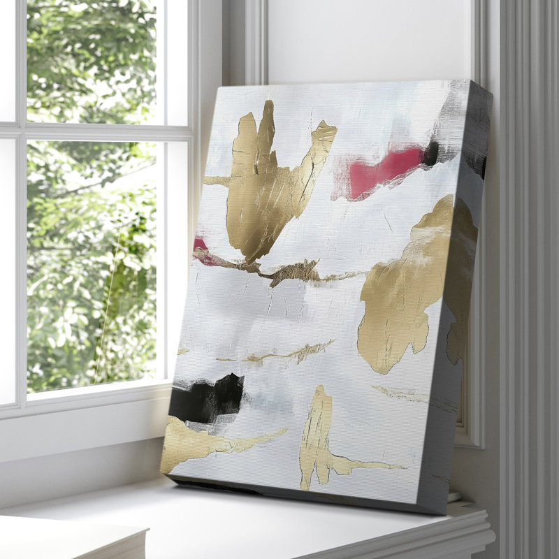 Toile tendue avec châssis abstrait XXVIIe - prête à être accrochée , H 60 po x l 40 po