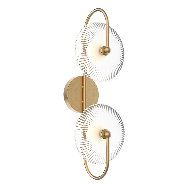 Hera Brushed Gold and Clear Glass Dimmable Sconce