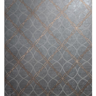 Papier peint imitation béton gris métallique Haenchen