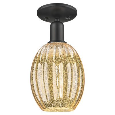 Downtown Urban - Cecil - 1 Light 6" Bulb Shade Semi-Flush Mount 