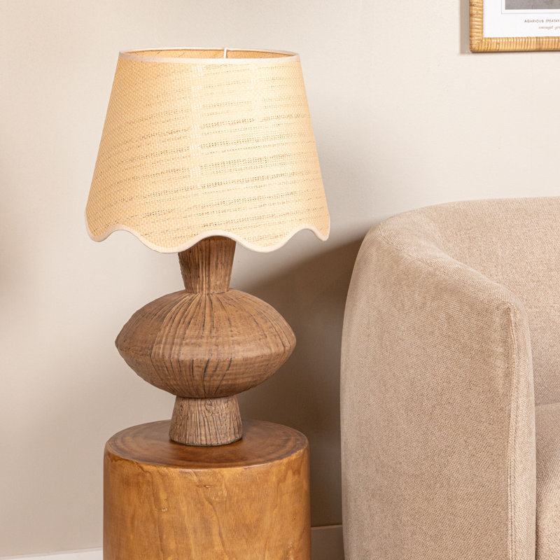 Resin Lamp with Scalloped Edge Shade