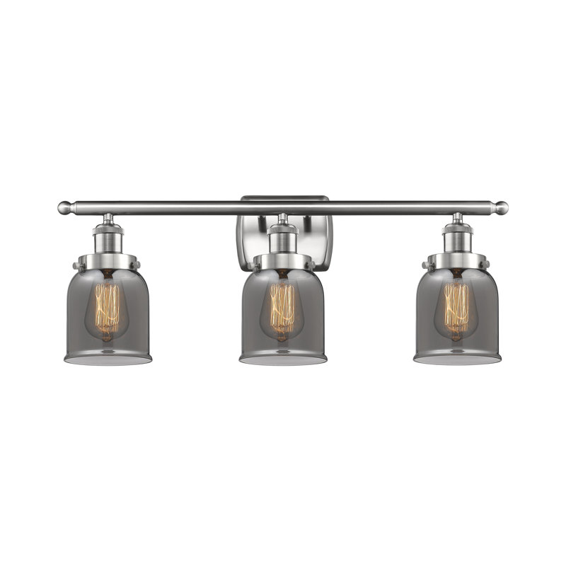 Éclairage pour meuble-lavabo 3 lumières 26 po Ballston Urban Bell, DEL, Fumée, Nickel satiné brossé