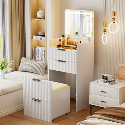 3-in-1 Dressing Table with Illuminated Mirror