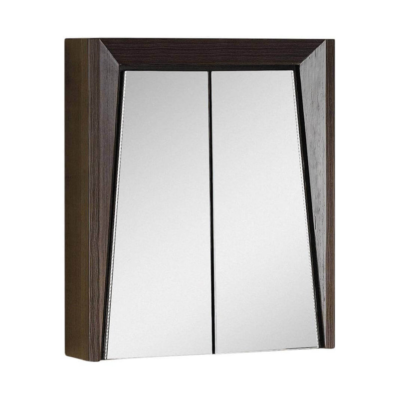 Armoire à pharmacie encadrée à fixation en surface avec 2 tablettes Heyer, H 27,13 po x l 23,63 po x p 6 po, Vague ébène