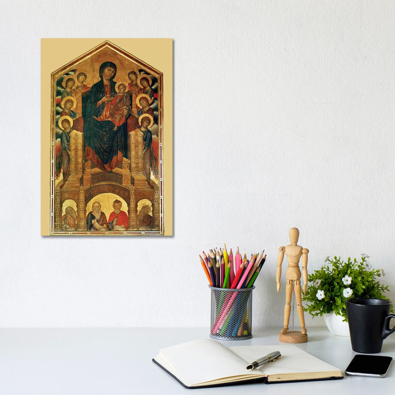 Virgin and Child Enthroned, and Prophets (Santa Trinita Maestà), C.1280-85 1 Piece Wrapped Canvas Painting