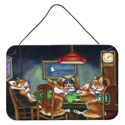Décoration murale poker corgi playing