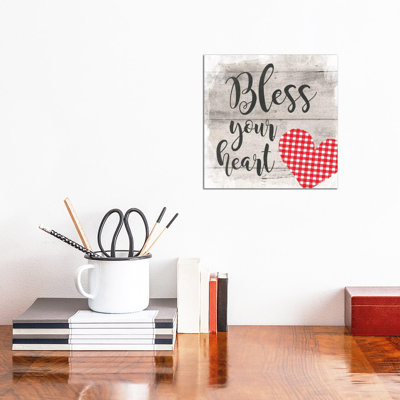 Bless Your Heart 1 Piece Wrapped Canvas Wall Art