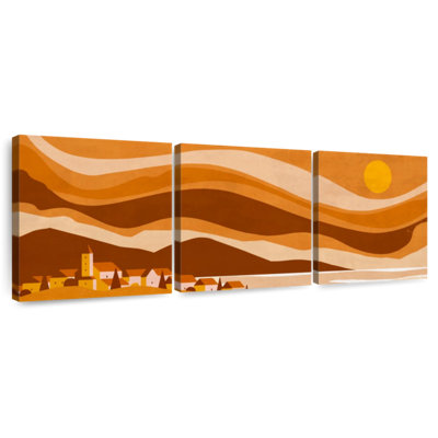 " Boho Sunset " 3 Piece Art Set