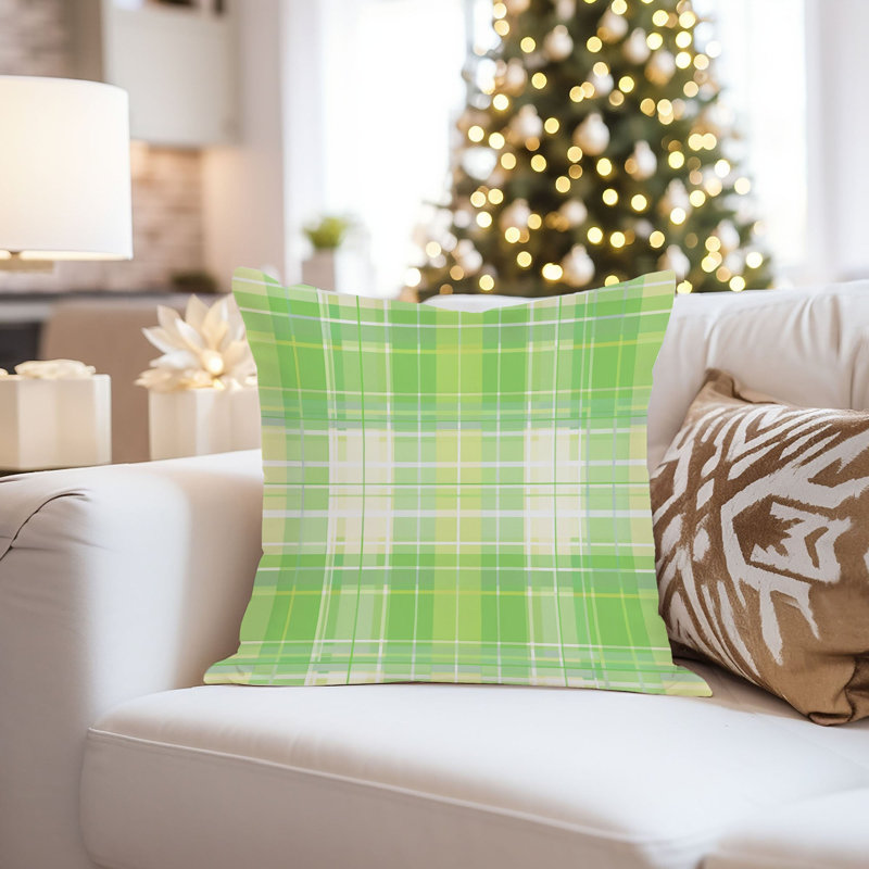  Abstract Green Plaid Pattern Modern