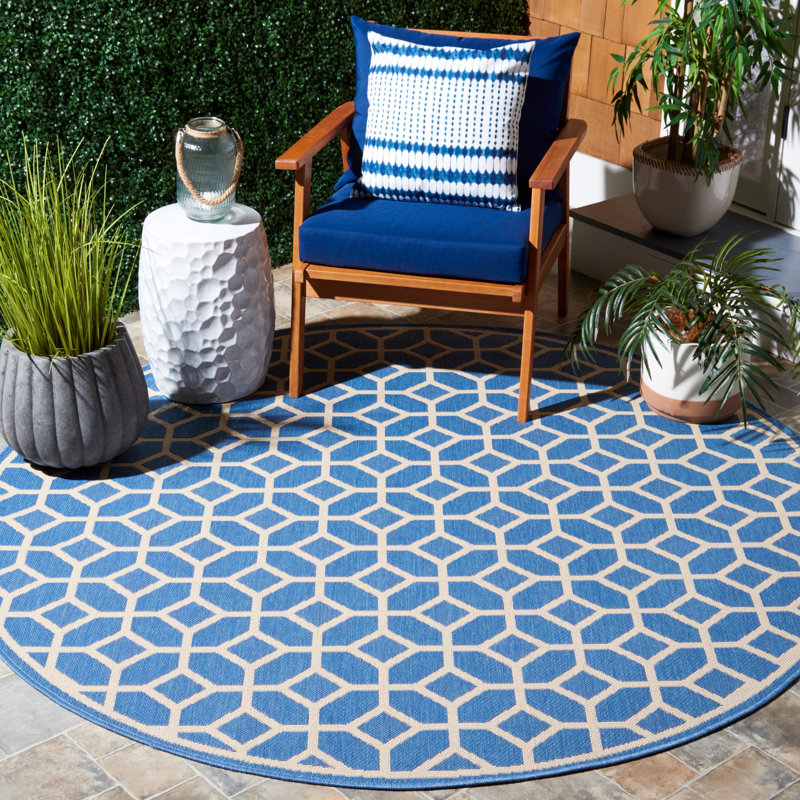 Gaitani Performance Geometric Indoor/Outdoor Area Rug, Round 6'7"