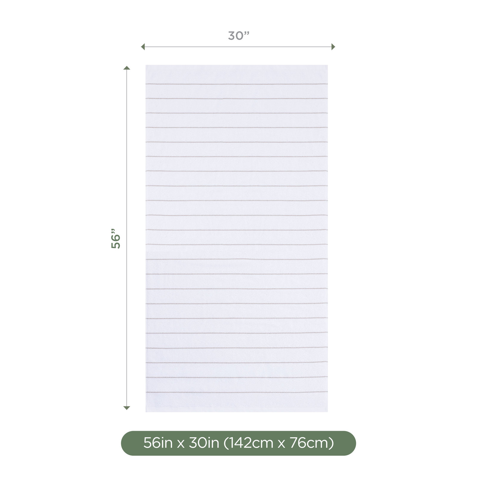 Branden Bath Towel, Slub Stripe White
