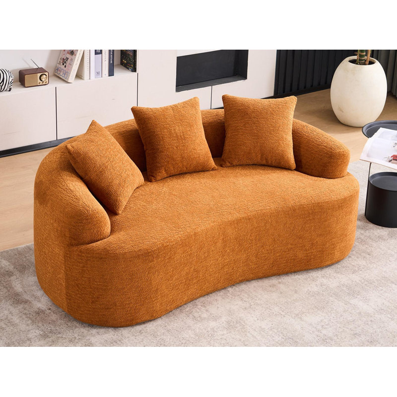 Canapé compact en Chenille, Orange