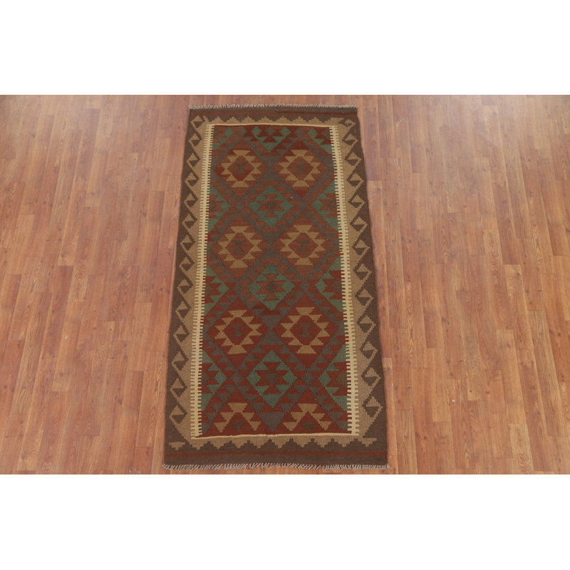 Tapis de marche réversible en laine Kilim 3 x 7