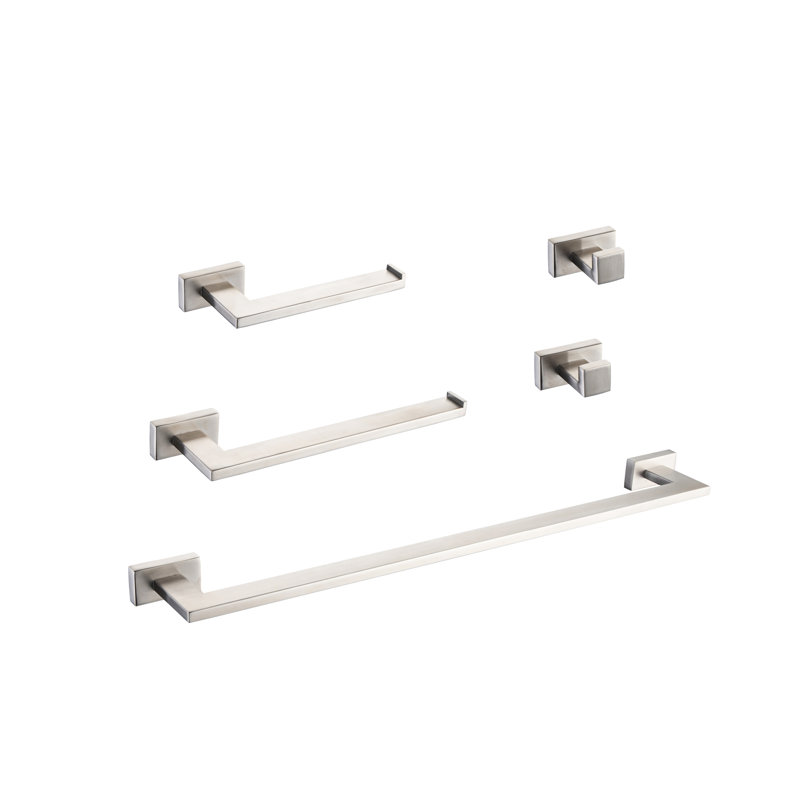 5-Piece Set Bathroom Hardware Sets, Brushed Nickel