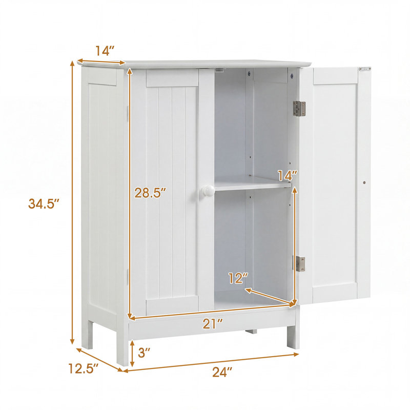 Rumaysah Freestanding Bathroom Cabinet, White