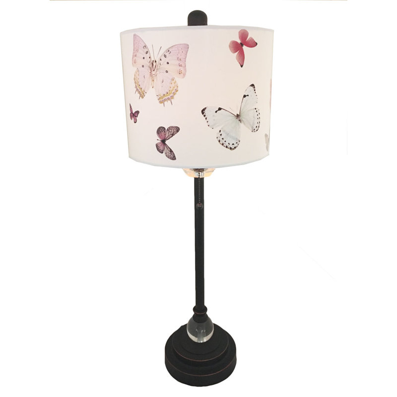 Lampe en cristal 28 po, Bronze