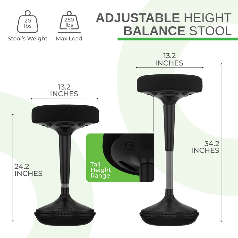 Tabouret oscillant Uncage, Noir, noir, noir, noir