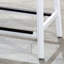 Tabouret 30 ", finition blanche, siège en cuir noir