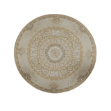 Hand-Knotted High-Quality Beige and Beige Round Area Rug