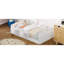 Lit simple moderne avec rangement, lit en bois aggloméré moelleux pour enfants