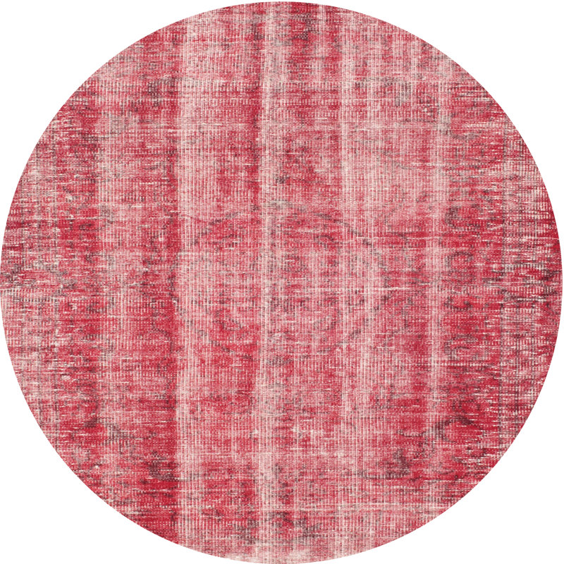 Tapis contemporain rose, Rond 5 pi