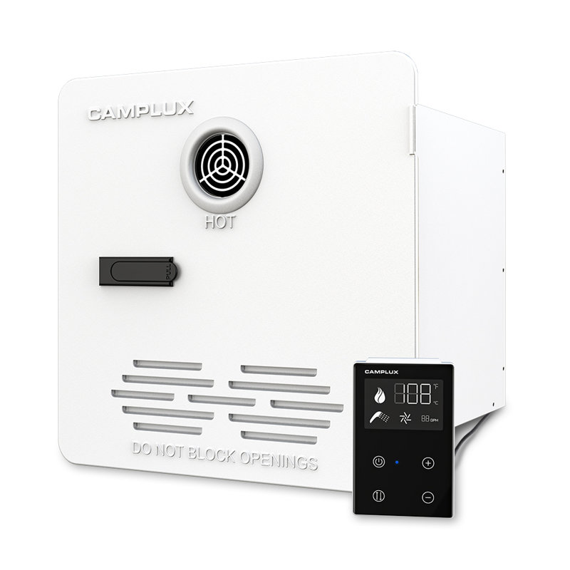 Chauffe-eau sans réservoir CAMPLUX Pro 10 2,64 GPM 65 000 BTU, Blanc