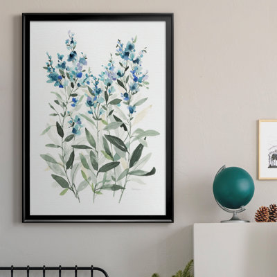 «Delicate Blue Botanical II», peinture sur toile encadrée