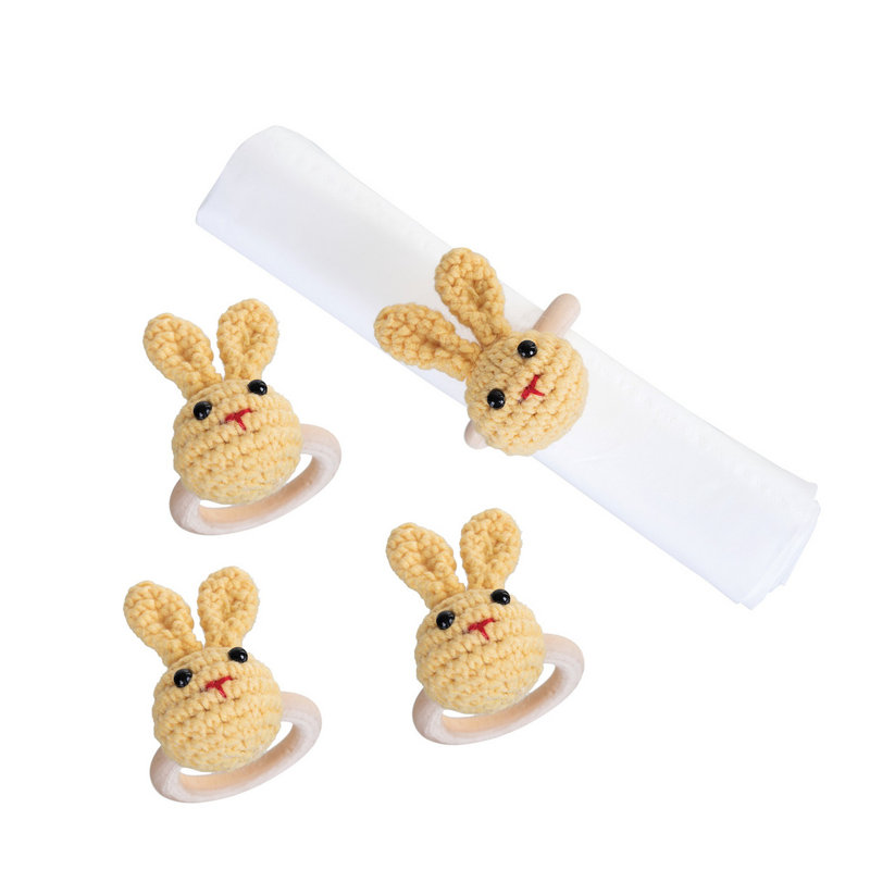 Yellow Knitted Bunny Napkin Ring