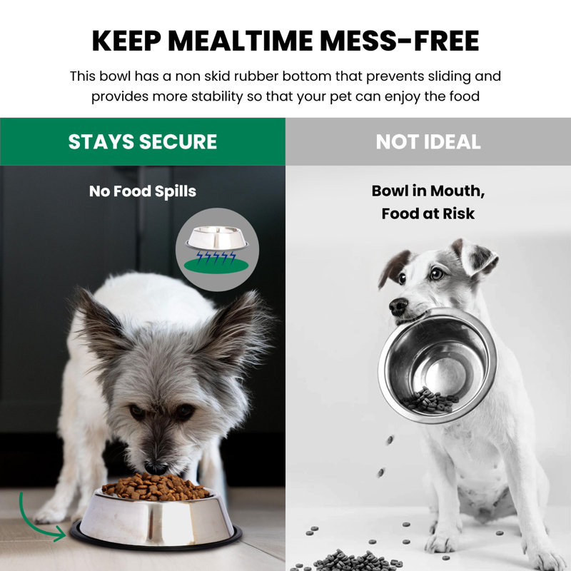 16 oz Stainless Steel Non-Skid Pet Bowl