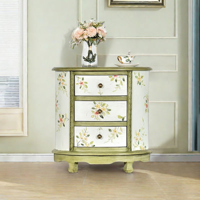 Country style painted drawer accent cabinet