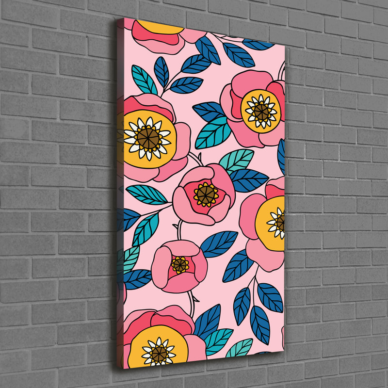 Colourful Flowers - Wrapped Canvas Print