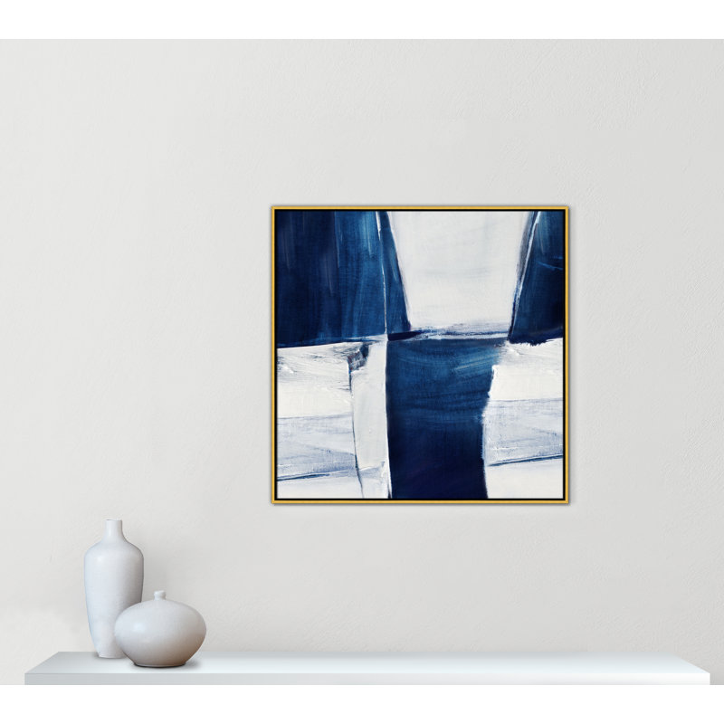 «Blue Midnight Plateau II» par Judith Shapiro, H 37,5 po x l 37,5 po, Doré