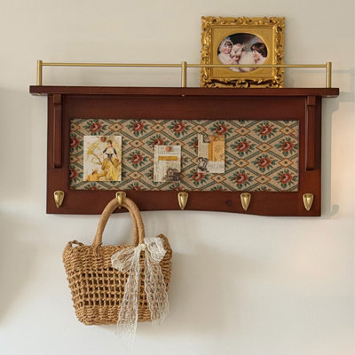 Solid wood + Metal Wall Mounted Shelves, Modern Decor Display Shelf for Bedroom, Bathroom, Kitchen, Living Room