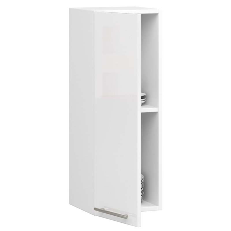 Oliwia kitchen wall -mounted cabinet in white, glossy white Base Unit, 72cm H x 30cm W x 30cm D