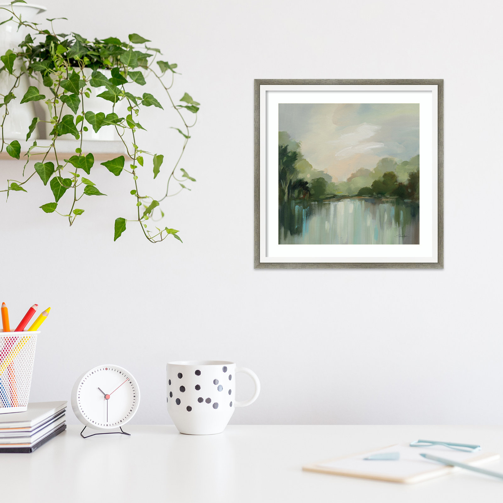 Cool Spring Day by Silvia Vassileva, 13" H x 13" W, Gray