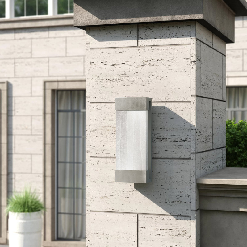 Crystal Bakehouse 2 - Light Outdoor Flush Mount, Silver, Clear, 24" H x 7" W