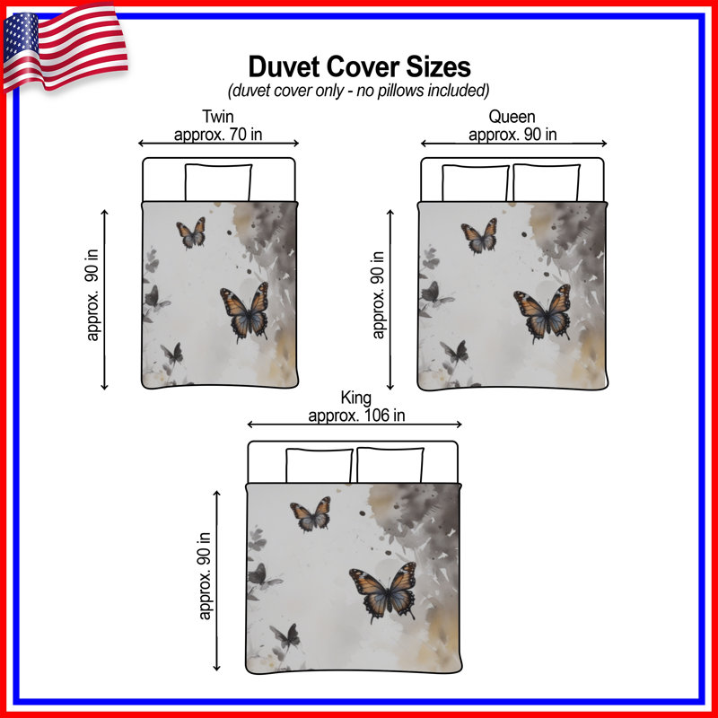 Papillons dans la nature Housses de couette, Grand lit