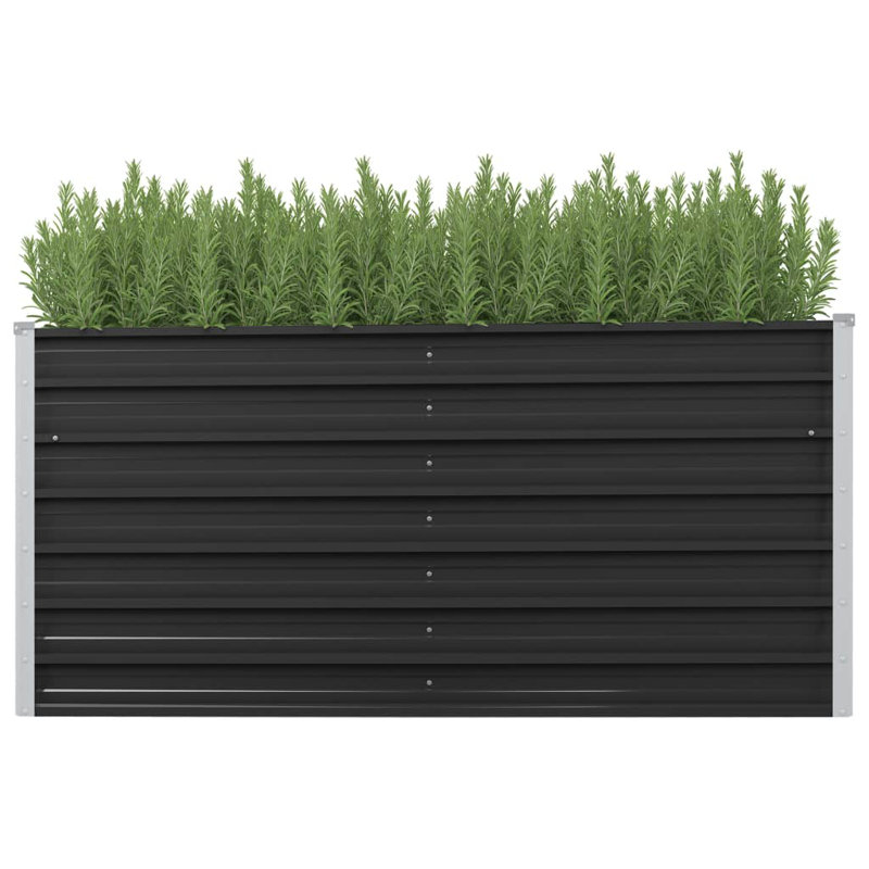 Adib vidaXL Garden Raised Bed Galvanized Steel, Rectangular Garden Planter for Flowers and Planters, Raised Bed, Weather-resistant